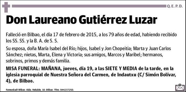 GUTIERREZ LUZAR,LAUREANO