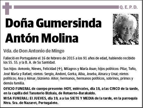 ANTON MOLINA,GUMERSINDA