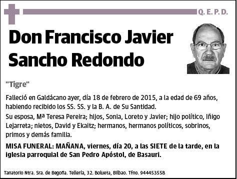 SANCHO REDONDO,FRANCISCO JAVIER