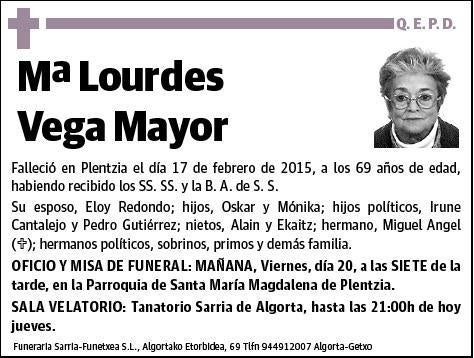 VEGA MAYOR,Mª LOURDES