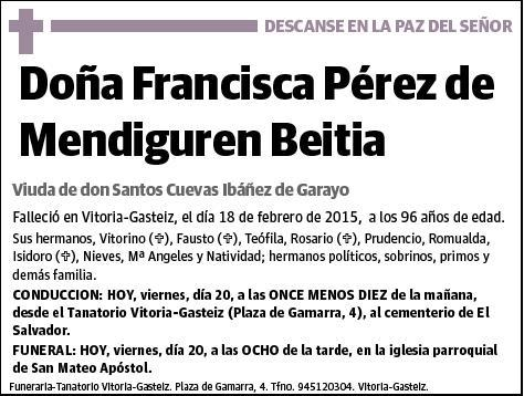 PEREZ DE MENDIGUREN BEITIA,FRANCISCA