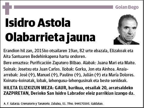 ASTOLA OLABARRIETA,ISIDRO