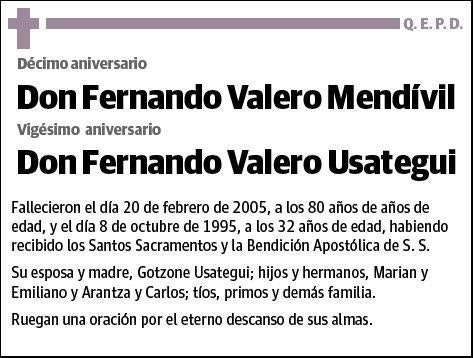 VALERO MENDIVIL Y FERNANDO VALERO USATEGUI,FERNANDO