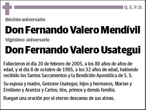 VALERO MENDIVIL Y FERNANDO VALERO USATEGUI,FERNANDO