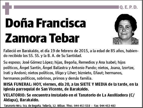 ZAMORA TEBAR,FRANCISCA