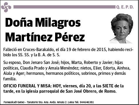 MARTINEZ PEREZ,MILAGROS