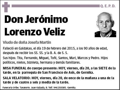 LORENZO VELIZ,JERONIMO