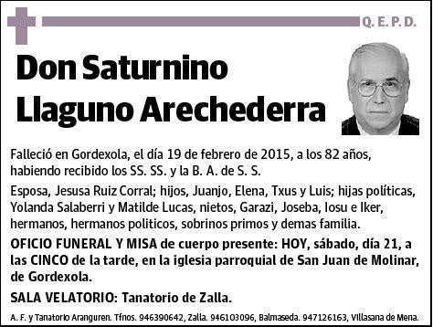 LLAGUNO ARECHEDERRA,SATURNINO