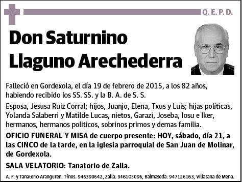 LLAGUNO ARECHEDERRA,SATURNINO