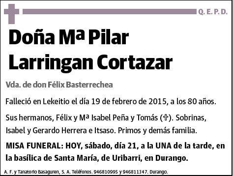 LARRINGAN CORTAZAR,Mª PILAR