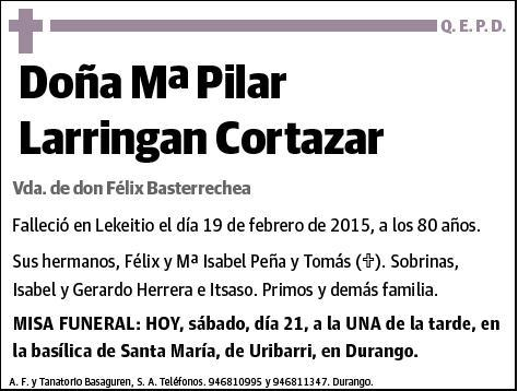 LARRINGAN CORTAZAR,Mª PILAR