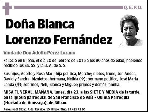 LORENZO FERNANDEZ,BLANCA