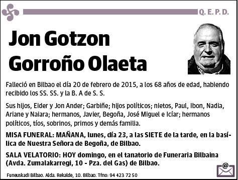 GORROÑO OLAETA,JON GOTZON