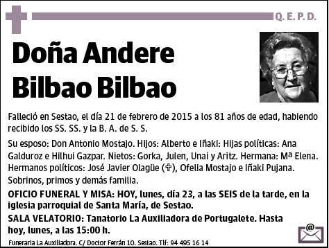 BILBAO BILBAO,ANDERE