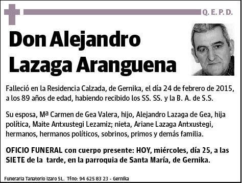 LAZAGA ARANGUENA,ALEJANDRO