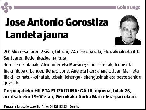 GOROSTIZA LANDETA,JOSE ANTONIO