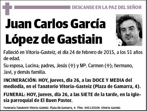 GARCIA LOPEZ DE GASTIAIN,JUAN CARLOS