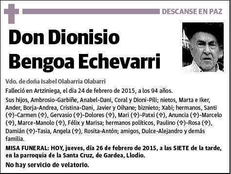 BENGOA ECHEVARRI,DIONISIO