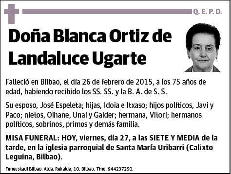 ORTIZ DE LANDALUCE UGARTE,BLANCA