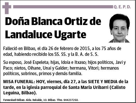 ORTIZ DE LANDALUCE UGARTE,BLANCA