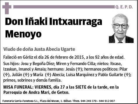 INTXAURRAGA MENOYO,IÑAKI