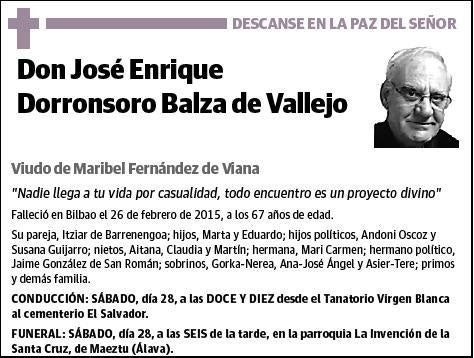 DORRONSORO BALZA DE VALLEJO,JOSE ENRIQUE