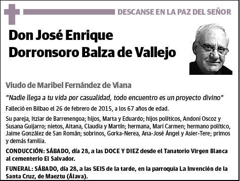 DORRONSORO BALZA DE VALLEJO,JOSE ENRIQUE