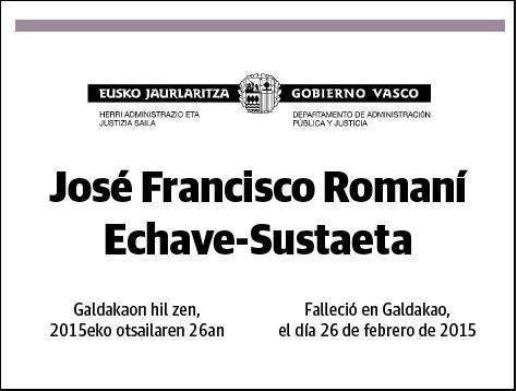 ROMANI ECHAVE- SUSTAETA,JOSE FRANCISCO