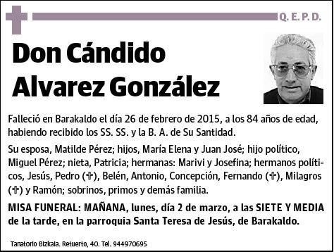 ALVAREZ GONZALEZ,CANDIDO