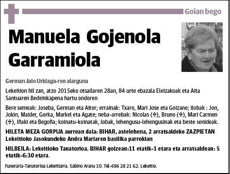 GOJENOLA GARRAMIOLA,MANUELA