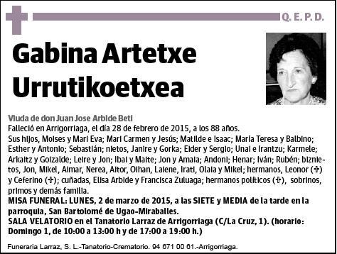 ARTETXE URRUTIKOETXEA,GABINA