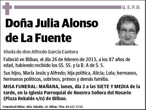 ALONSO DE LA FUENTE,JULIA