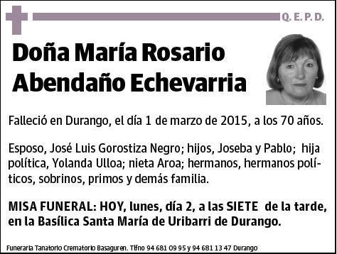 ABENDAÑO ECHEVARRIA,MARIA ROSARIO