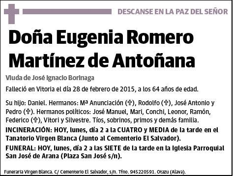 ROMERO MARTINEZ DE ANTOÑANA,EUGENIA