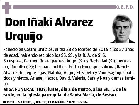 ALVAREZ URQUIJO,IÑAKI