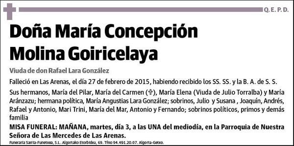 MOLINA GOIRICELAYA,MARIA CONCEPCION