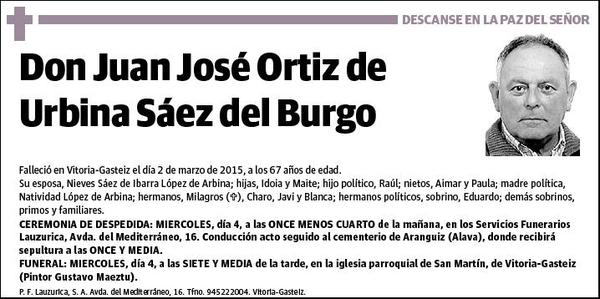 ORTIZ DE URBINA SAEZ DEL BURGO,JUAN JOSE