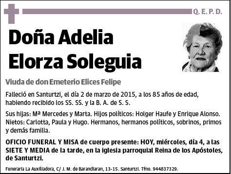 ELORZA SOLEGUIA,ADELIA