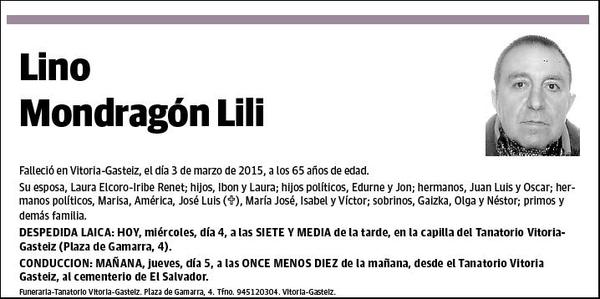 MONDRAGON LILI,LINO