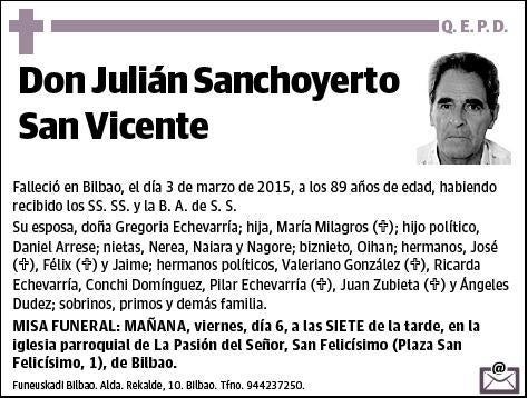 SANCHOYERTO SAN VICENTE,JULIAN