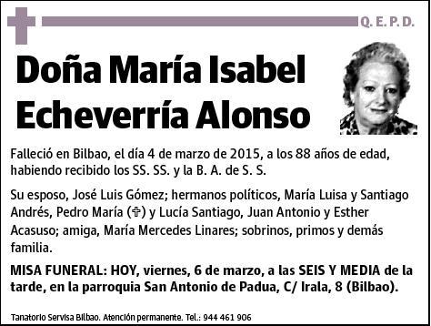 ECHEVERRIA ALONSO,MARIA ISABEL