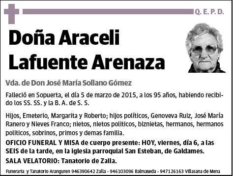 LAFUENTE ARENAZA,ARACELI