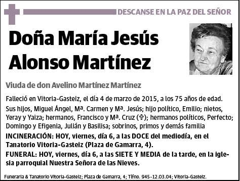 ALONSO MARTINEZ,MARIA JESUS