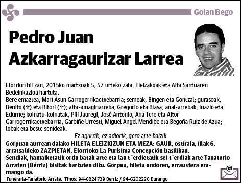 AZKARRAGAURIZAR LARREA,PEDRO JUAN