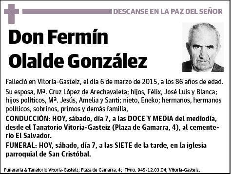 OLALDE GONZALEZ,FERMIN