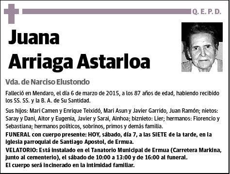 ARRIAGA ASTARLOA,JUANA