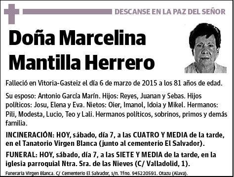 MANTILLA HERRERO,MARCELINA