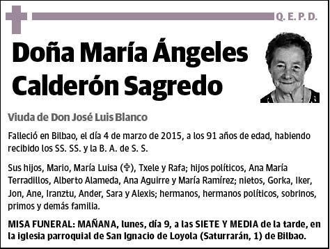 CALDERON SAGREDO,MARIA ANGELES