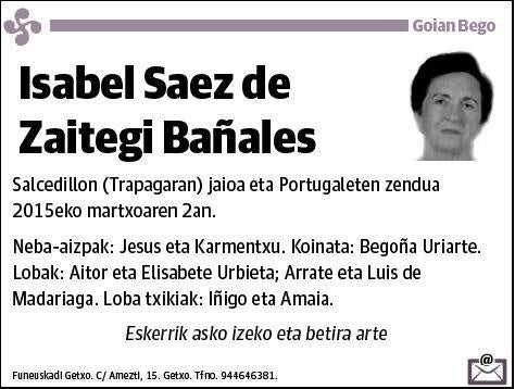 SAEZ DE ZAITEGI BAÑALES,ISABEL