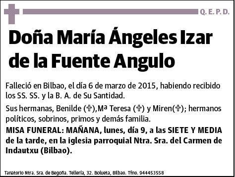 IZAR DE LA FUENTE ANGULO,MARIA ANGELES